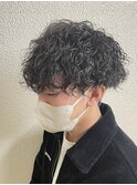 波巻きスパイラルパーマメンズツーブロック