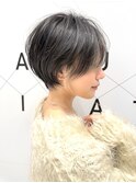 大人ショート/縮毛矯正/学割U24/ブルーカラー/くすみベージュ