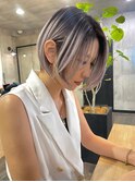 ホワイトバイオレットの逆バレイヤージュ