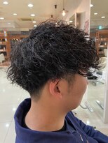 アール 滝ノ水店(#arl)&nbsp;MEN'S HAREブルーブラック波巻きパーマ