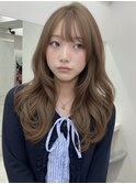 ブリーチなしダブルカラーヘーゼルベージュレイヤーブリーチなし