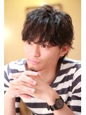 【warmth】暗髪に7ミリメッシュを入れて柔らかパーマスタイル