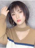 岡田奈々様アッシュグレーハンサムショートマッシュ前髪エクステ