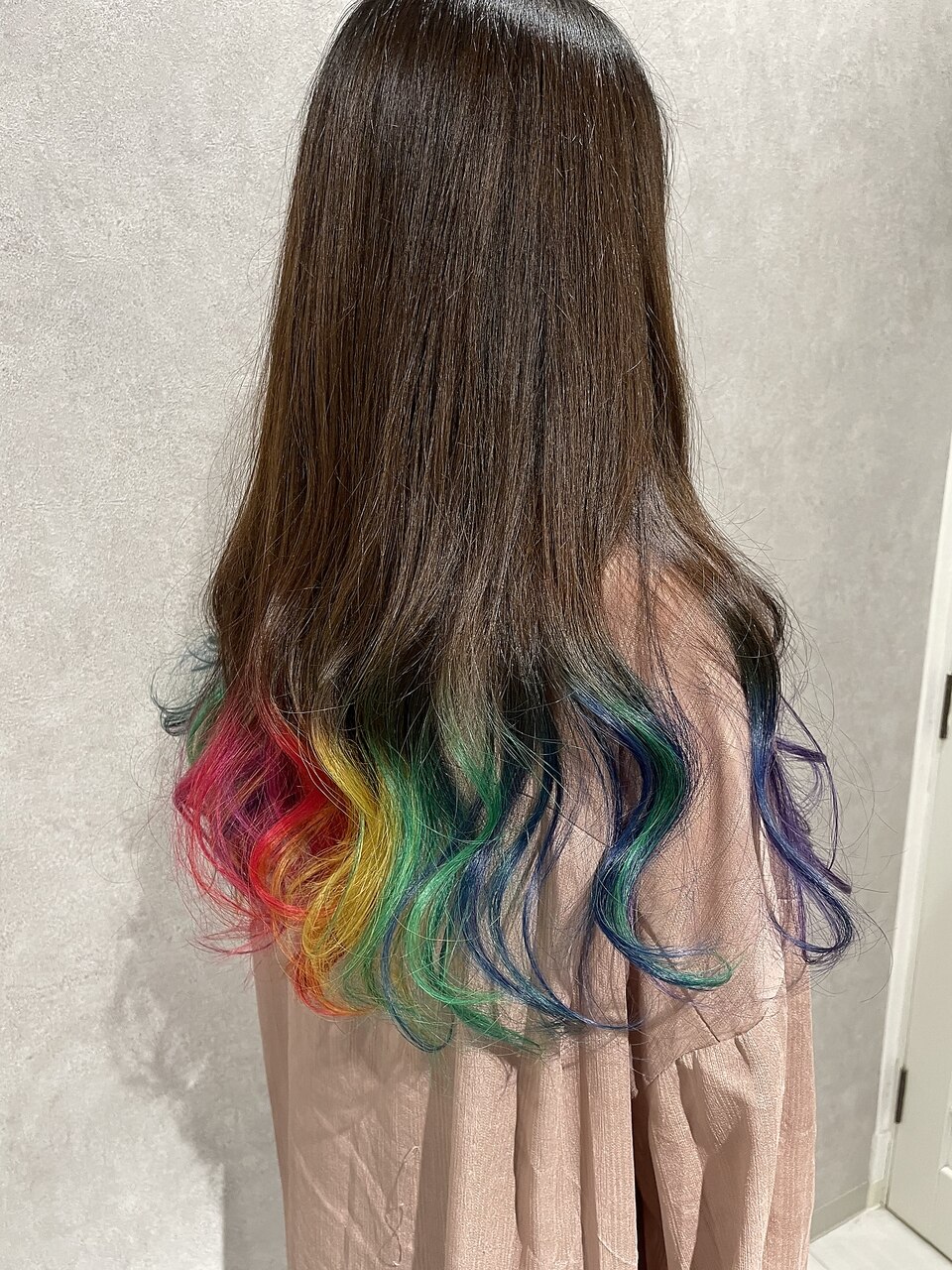 ⊹高品質⊹ グラデーション虹カラー　ラビットヘアチルチル　NO.133 特殊カラー姫路毛先レインボーグラデーションカラー～糸itoHIRO