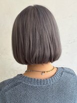 トレヘアー(tRe hair) 斜めバング グレージュカラー ブリーチ