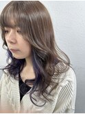 インナーカラー  オーキッドブルー
