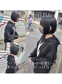 ☆ミニボブ小顔暗髪切りっぱなしボブ☆担当:市橋