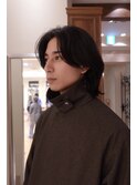 ミディアムヘア 大人メンズヘア 山崎賢人 センターパート 銀座