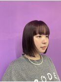 カジュアルボブとカシスレッド