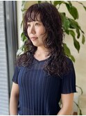大人可愛いミディアムパーマボブウルフ20代30代40代50代静岡清水