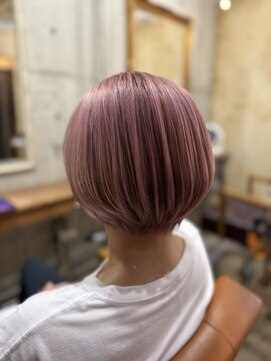 美容室カードル 新小岩店(Cadre) 丸みショート/ブリーチカラー/ピンクカラー