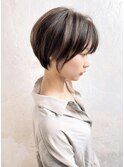 大人ショート/ハンサムショート/くびれショートヘア/丸みボブd