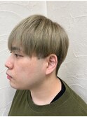 【オリーブベージュ】透け感ハイトーン×ナチュラルマッシュ