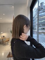 ルームキタハマ(room kitahama)&nbsp;【大人可愛い】毛先ぷつっと切りっぱなしボブ/透け感ベージュ