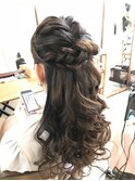 編み込みハーフアップアレンジ【ヘアメイク 立川/立川南/立川】