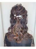ハーフアップヘアアレンジ