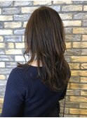 小顔カットモテ髪ココアベージュデジタルパーマ薄めバング美髪