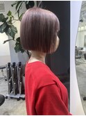 斜めバング/グレージュカラー/デザインカラー/シルキーベージュ