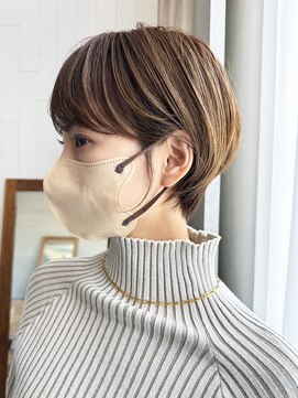 アイティーバイアルバム 藤沢店(IT by ALBUM) クールショート_斜めバンググレージュカラーシルキー_ba440971