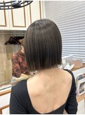 前髪マチルダボブピンクベージュインナーグレージュ韓国