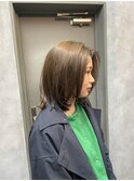 透明感カラー ブリーチなし レイヤーカット 韓国ヘア