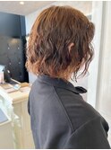 福山人気外国人風カーリーヘアイルミナカラーナチュラルブラウン