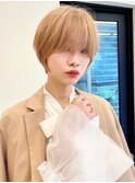 Say岩井　前髪長めショートボブ×シナモンベージュ×大人可愛い
