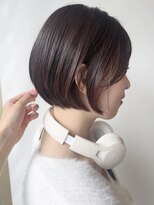 モリオフロムロンドン 原宿本店(morio from London) 【morio原宿】丸みショートボブ 耳かけ ピンクカラー