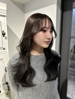 【kumu】韓国風小顔レイヤー/ナチュラル透明感ココアベージュ