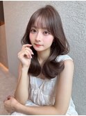 【前川薫子】韓国風くびれレイヤー/ミディアム/ヘーゼルベージュ