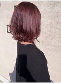 赤髪赤茶色トリートメントストレートツヤ髪艶髪艶カラー