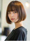イメチェン 外ハネボブ 美髪 ワイドバング ホワイトブロンド