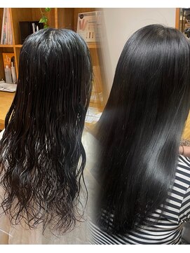 パーマ落としラボ ジェノバイアピッシュ(JENO by apish) パーマ落としで艶髪ストレート