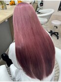 桑名ピンクベージュカラーペールピンクカラー顔周りレイヤー韓国