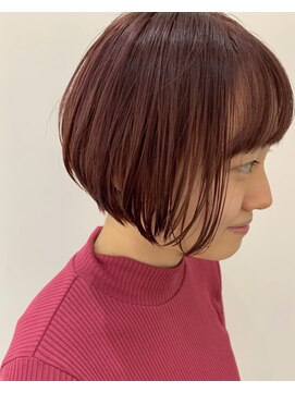 カウチ 板橋本町店(kauti) 前下がりショート×カシスピンク