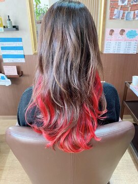 キュアスペース(CURE SPACE) 白髪染め×インナーカラー×ウルフカット