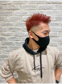 MEN'S HAIR フェード×ブリーチ×チェリーピンク