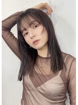 ダブルエヌ(DOUBLE.N) 顔まわりカット/グレージュ/ストレートヘア