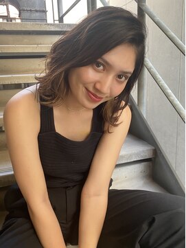 マイラ 銀座(myla) かきあげバングのオンブレアッシュオリーブボブ【Yamaki】