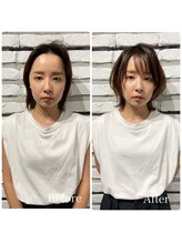 【顔型診断before&after】”丸顔さん”お悩み改善似合わせ【岡本/御影/芦屋/三宮】