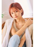 耳掛けショートボブ/襟足束感ショート/アッシュベージュ