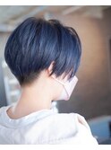 【SHARON原宿】刈り上げハンサムショート× ネイビーブルー