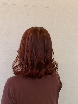 タヤ シァル鶴見店(TAYA) レッドカラー ミディアムスタイル