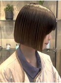 ブリーチ縮毛矯正仙台髪質改善切りっぱなしボブ縮毛矯正前髪韓国