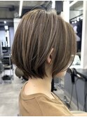 静岡ショートカット白髪染め切りっぱなしボブ大人ショートボブ
