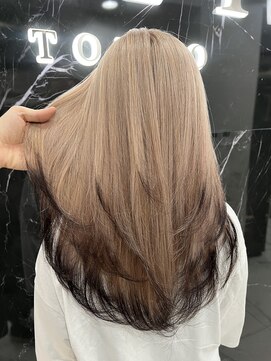 ラピス 渋谷本店(Lapis) ミルクティーベージュ/レイヤーカット/エンドカラー/髪質改善