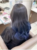 裾カラー ネイビーブルー