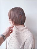 ＊透明感顔周りレイヤーボブ切りっぱなしボブ耳かけボブ軽めボブ