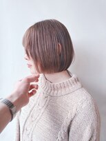 モリオ(morio)&nbsp;＊透明感顔周りレイヤーボブ切りっぱなしボブ耳かけボブ軽めボブ