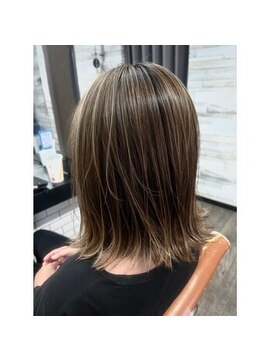 ジュノヘアーアンドアイラッシュ あざみ野(juno hair&eyelash) 白髪ぼかし×艶ハイライトカラー